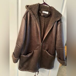 ASOS Chocolate Brown Sherpa Oversized Coat